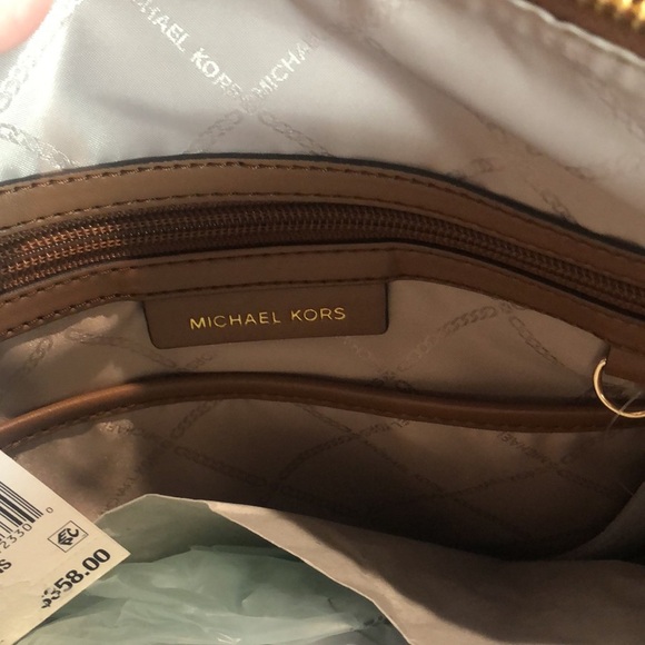NWT Michael Kors Elson satchel w crossbody strap vegan leather dust bag 15x10x6 - Picture 10 of 11